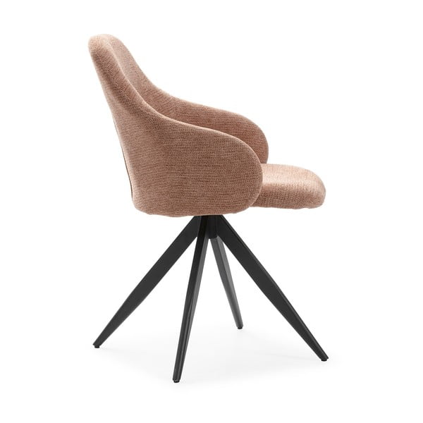 Светлокафяви тапицирани трапезни столове в комплект с подлакътници 2 бр. Tamara – Marckeric-image-3