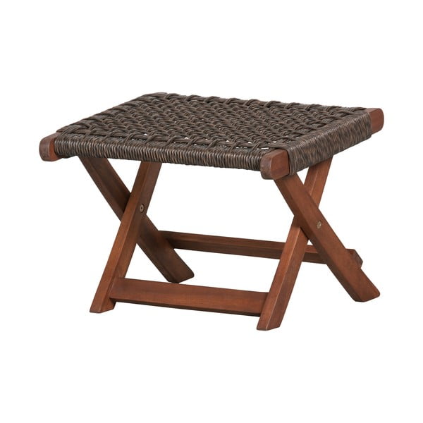 Тъмнокафява дървена табуретка с ромбоидна форма за градински стол Lois - WOOOD