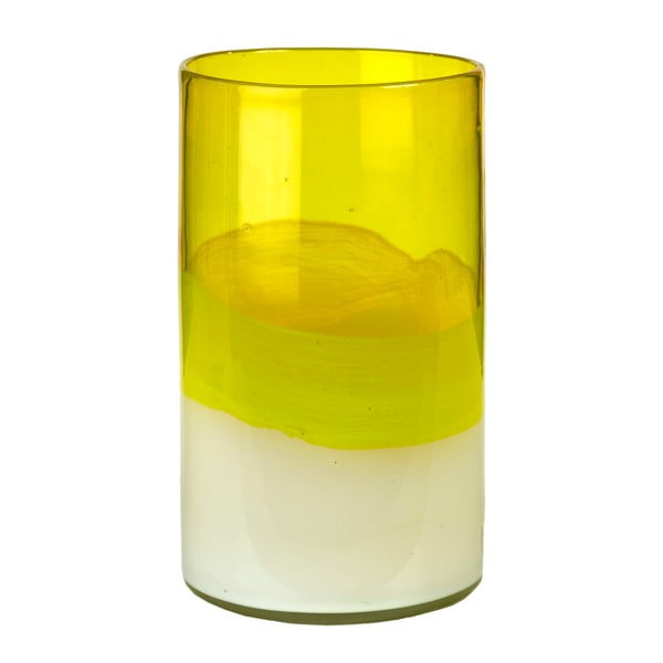 Žlutá dekorativní váza Pols Potten Layers, výška 24 cm