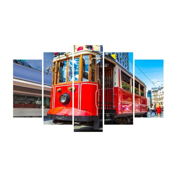 Картина от няколко части върху платно City Tram Canvas - Unknown