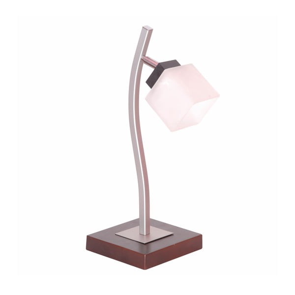 Тъмнокафява настолна лампа със стъклен абажур, височина 45 cm Dana - LAMKUR