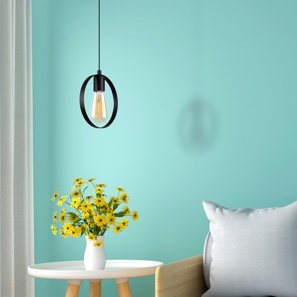 Черно висящо осветително тяло, височина 113 cm Circle - Squid Lighting-image-4