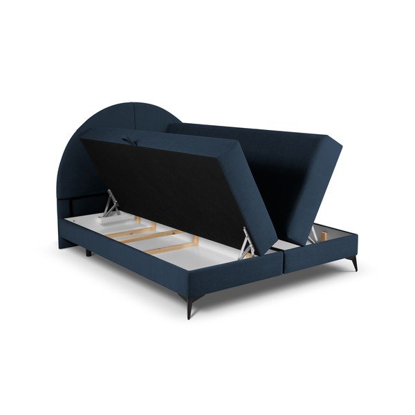 Тъмносиньо боксспринг легло с място за съхранение 180x200 cm Sunset - Cosmopolitan Design-image-4