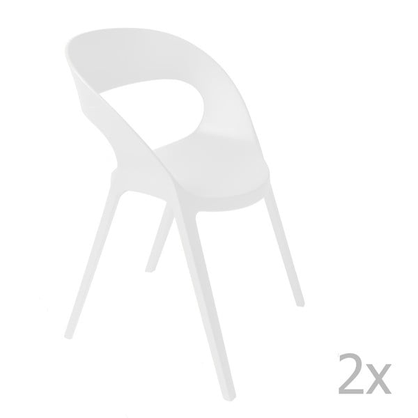 Sada 2 bílých  zahradních židlí Resol Carla