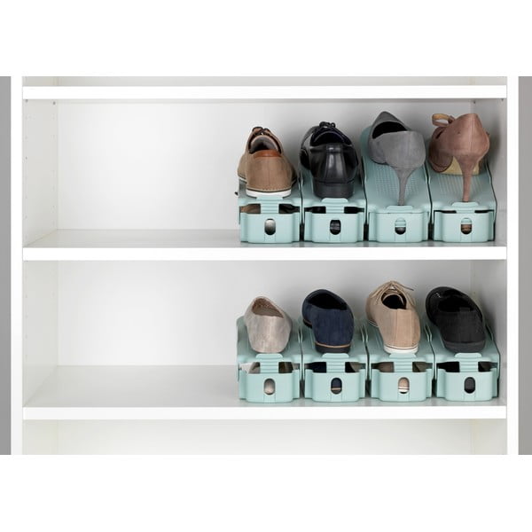 Комплект от 8 регулируеми стойки за обувки в тюркоазено - Wenko-image-1