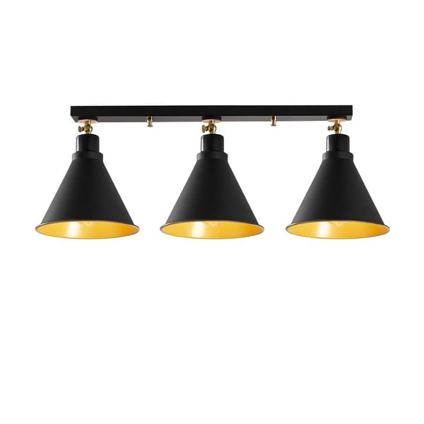 Черна таванна лампа за 3 крушки Berceste - Opviq lights