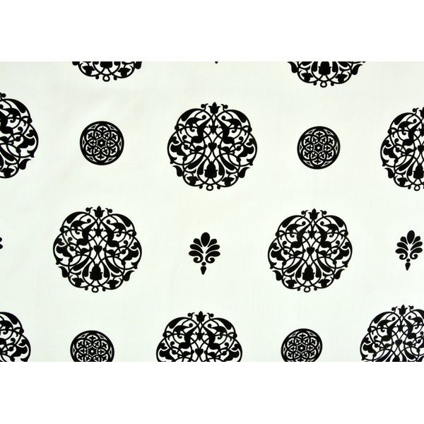 Черно-бяло памучно спално бельо от сатен за единично легло 140x200 cm Ornament -image-1