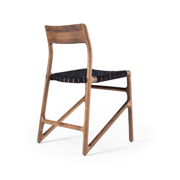 Трапезен стол в черен и кафяв цвят Fawn – Gazzda-image-4