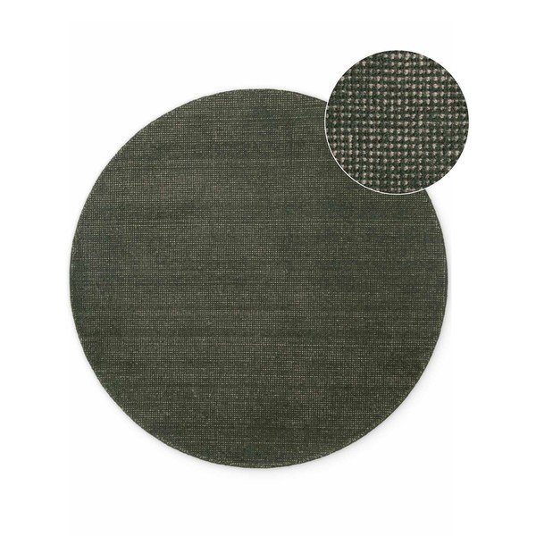 Тъмнозелен ръчно изработен вълнен кръгъл килим ø 160 cm Greenwich – Ted Baker