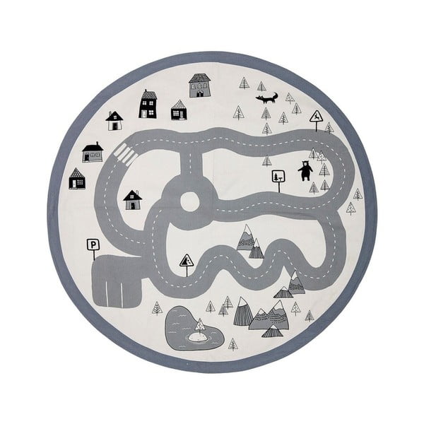 Детски памучен килим в сиво и бяло Way - Bloomingville