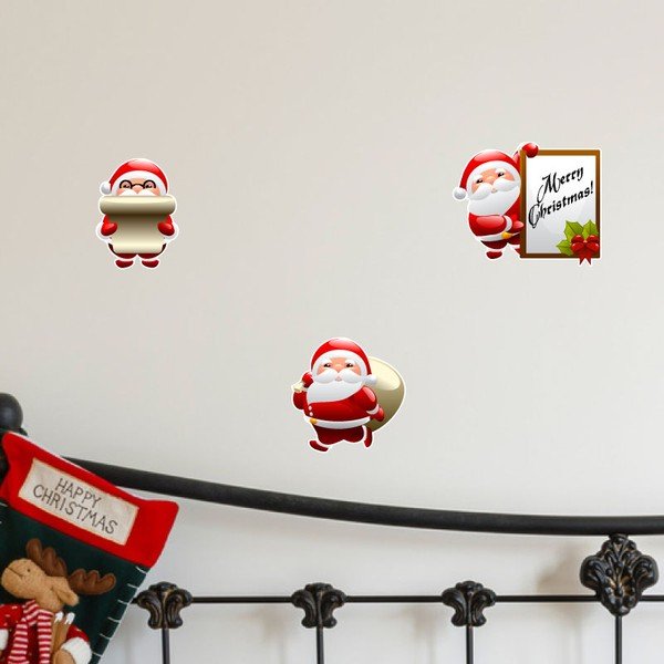 Sada 9 vánočních samolepek Ambiance Funny Santa Claus-image-2