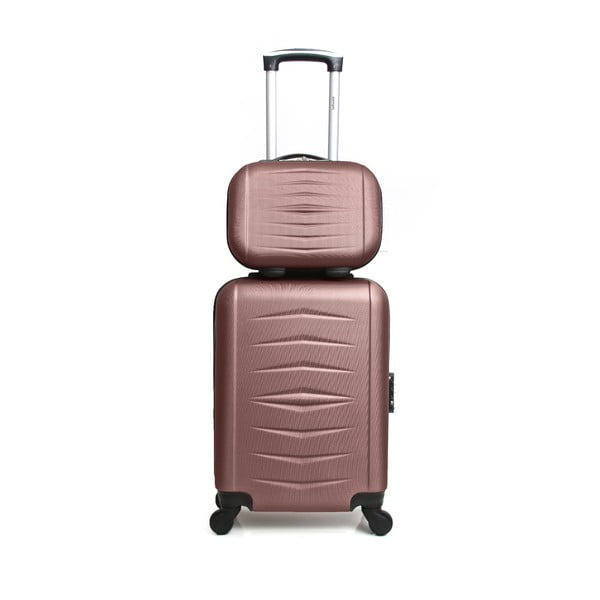 Комплект от 2 пътнически куфара на колелца в розово злато Oviedo - Infinitif