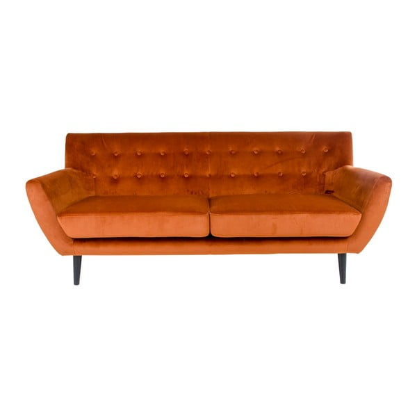 Оранжев триместен диван от кадифе Monte - House Nordic