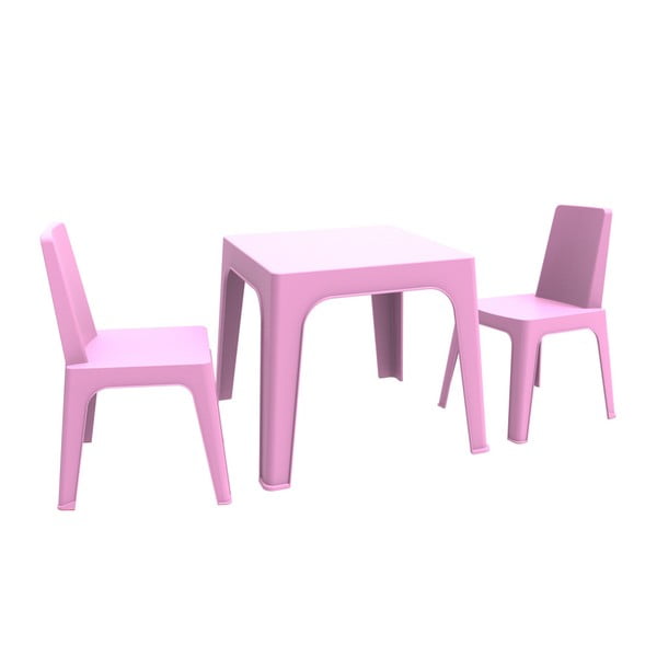 Розов детски градински комплект 1 маса и 2 стола Julieta - Resol