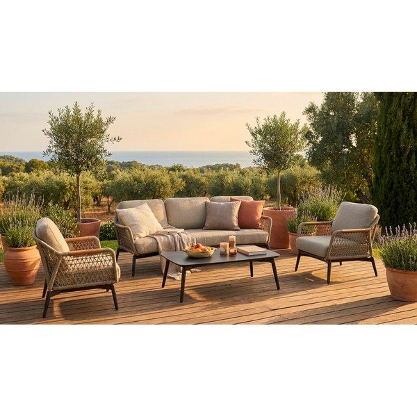 Светлокафяв градински диван от масивна акация Eulero – Bizzotto-image-1