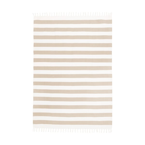 Бежово-сив ръчно тъкан памучен килим , 70 x 140 cm Blocker - Westwing Collection