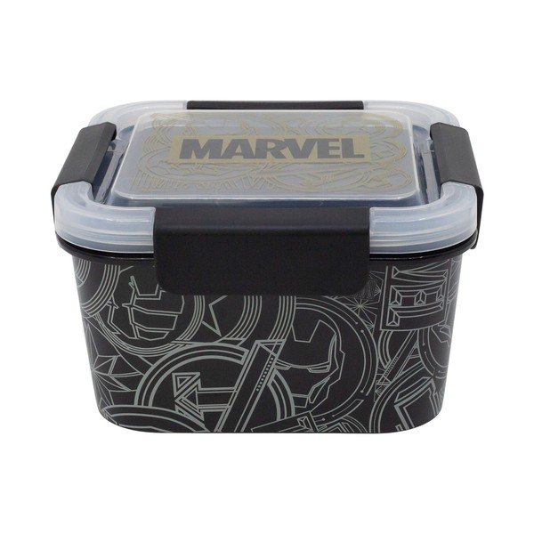 Черна пластмасова детска кутия за храна Marvel – STOR-image-2