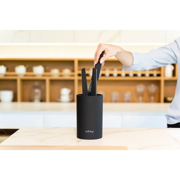 Универсален черен блок за ножове - Vialli Design-image-1