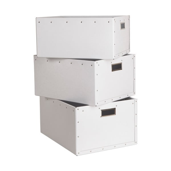 Бели картонени кутии за съхранение в комплект от 3 броя Ture - Bigso Box of Sweden