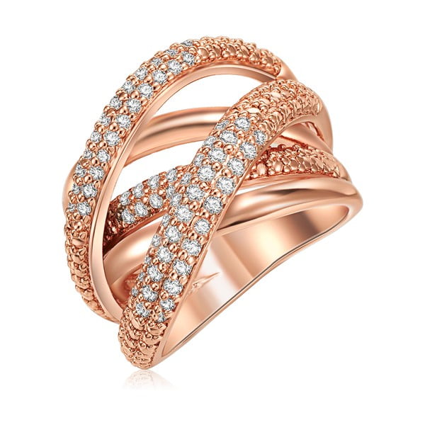 Dámský prsten v barvě růžového zlata Tassioni Barbara, vel. 58