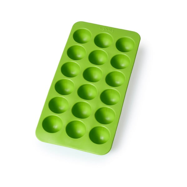 Зелена силиконова форма за лед Кръгла, 18 кубчета - Lékué