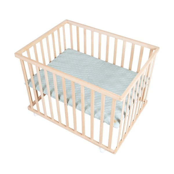 Кошара за игра с регулируема височина/на колелца 75x100 cm в естествен цвят Style – Roba