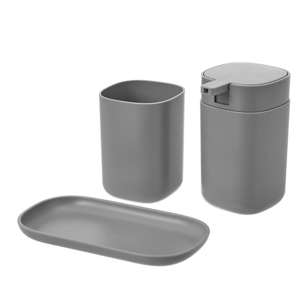 Сив комплект аксесоари за баня - Casa Selección-image-1