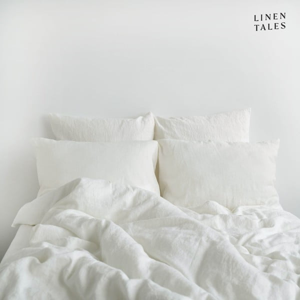 Бяло спално бельо за единично легло 135x200 cm - Linen Tales-image-1
