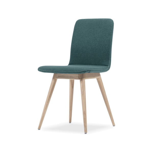 Зелен трапезен стол с основа от дъбово дърво Ena - Gazzda
