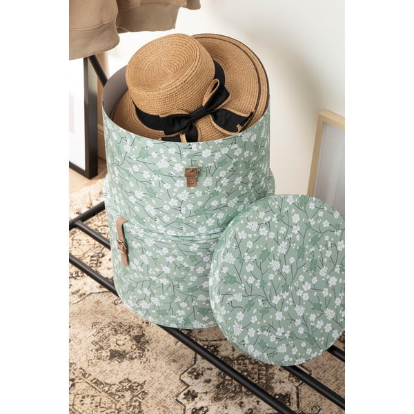 Светлозелени картонени кутии за съхранение в комплект 2 бр. с капаци ø 37,5x25,5 cm Rut Paper Laminate – Bigso-image-3