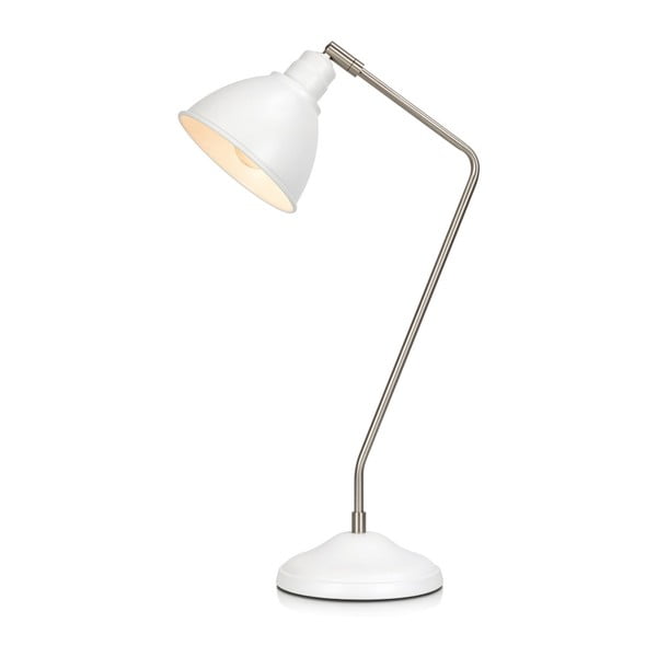 Бяла настолна лампа със сребърни детайли Coast - Markslöjd