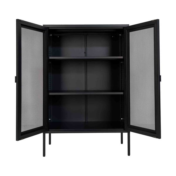 Черен метален шкаф 80x120 cm Melbourne - House Nordic-image-2