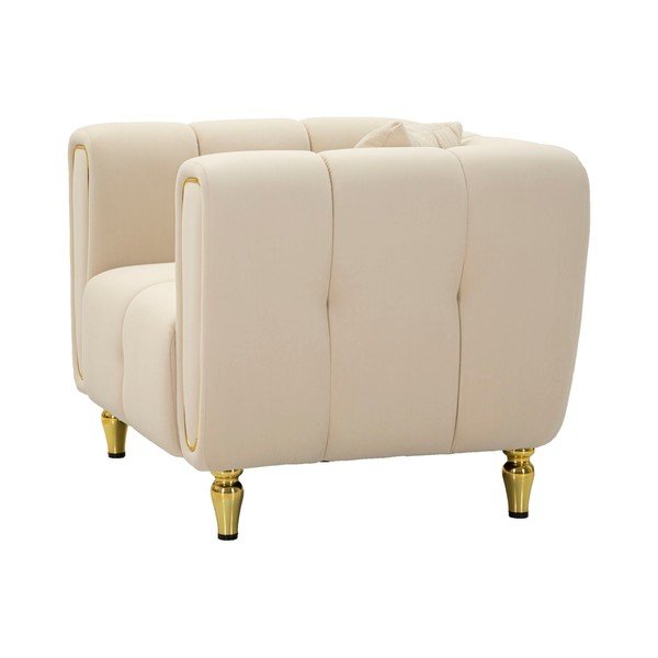 Кремаво кадифено кресло Alma – Mauro Ferretti-image-4