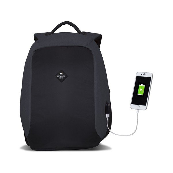 Тъмно сиво-черна раница с USB порт My Valice SECRET Smart Bag - Myvalice-image-4