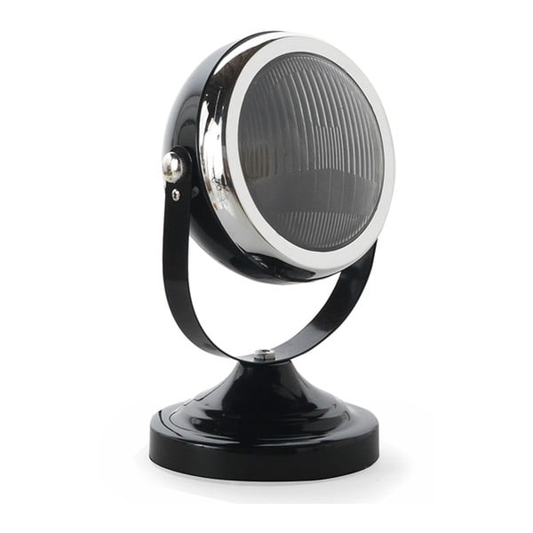 Černá stolní lampa s detaily ve stříbrné barvě Geese Mic