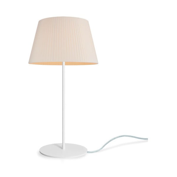 Krémová stolní lampa s bílou základnou Bulb Attack Dos Plisado, ⌀ 36 cm