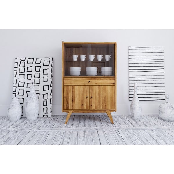 Витрина от дъбова дървесина 100x154 cm Retro - The Beds-image-4