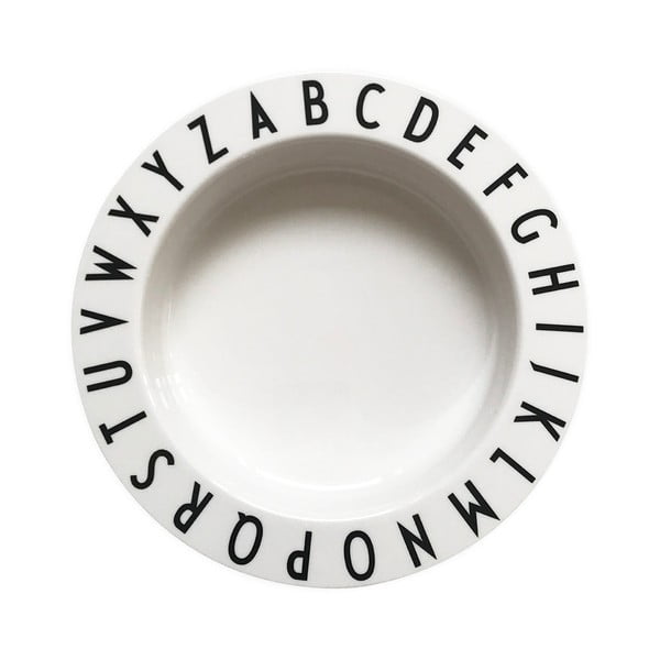 Бяла детска дълбока чиния, ø 15,5 cm Eat & Learn - Design Letters