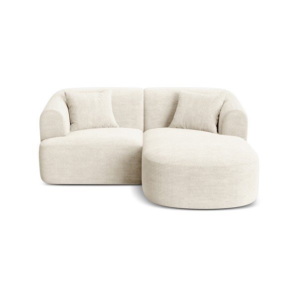 Бежов ъглов диван от рипсено кадифе (десен ъгъл) Campi – Cosmopolitan Design