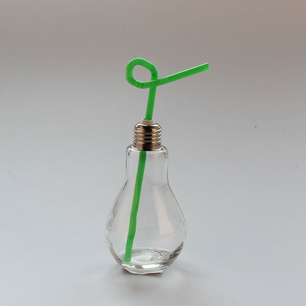 Sklenice se zeleným brčkem Dakls, 250 ml