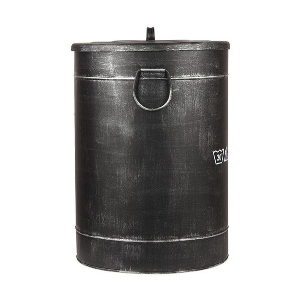 Черна метална кошница за пране , ⌀ 40 cm - LABEL51-image-1