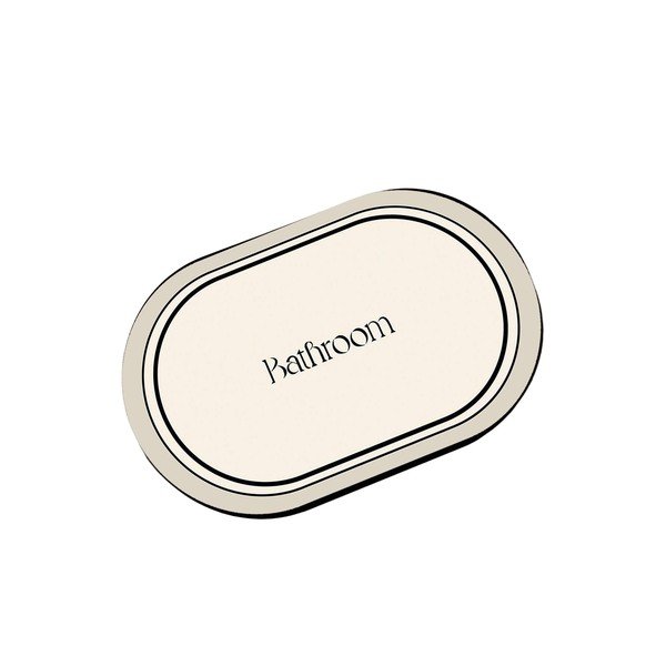 Кремав килим за баня 60x100 cm Farbelle – Foutastic