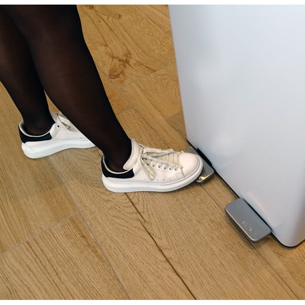 Стоманено кошче за боклук 2x20 l за рециклиране с педал в матово бял цвят   Aliya – Spirella-image-2