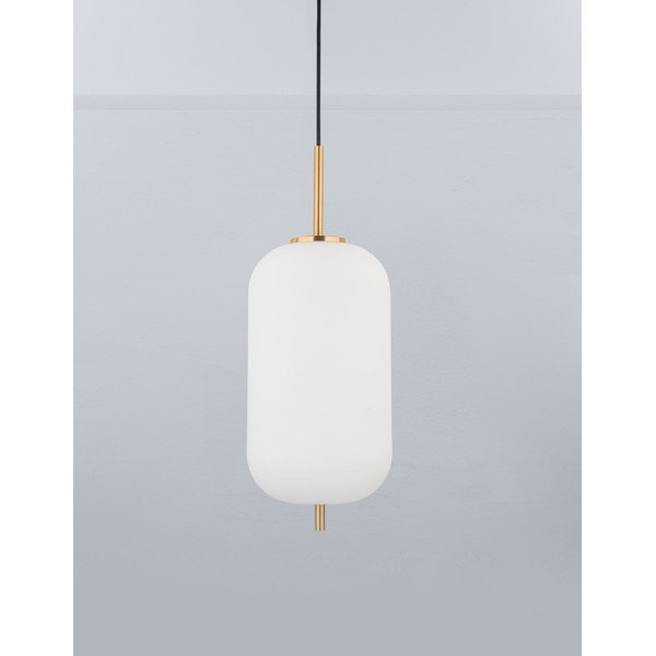 Бяло/в месингов цвят стъклено висящо осветително тяло ø 22 cm Lato – Nova Luce-image-1