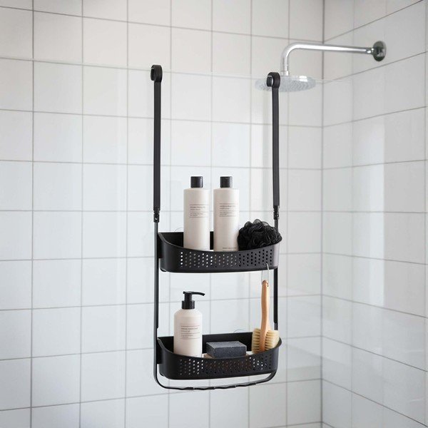 Матово черно висящ пластмасов рафт за баня Vesper – douceur d'intérieur-image-2