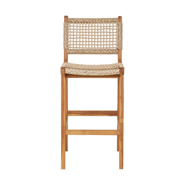 Бар стол от масивно тиково дърво в естествен цвят (височина на седалката 60 cm) Derby – House Nordic-image-1