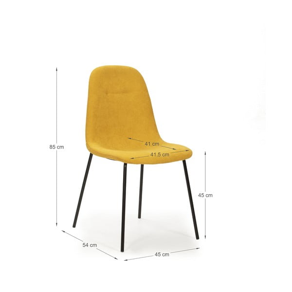 Жълти трапезни столове в комплект от 4 бр. Renne – Marckeric-image-4