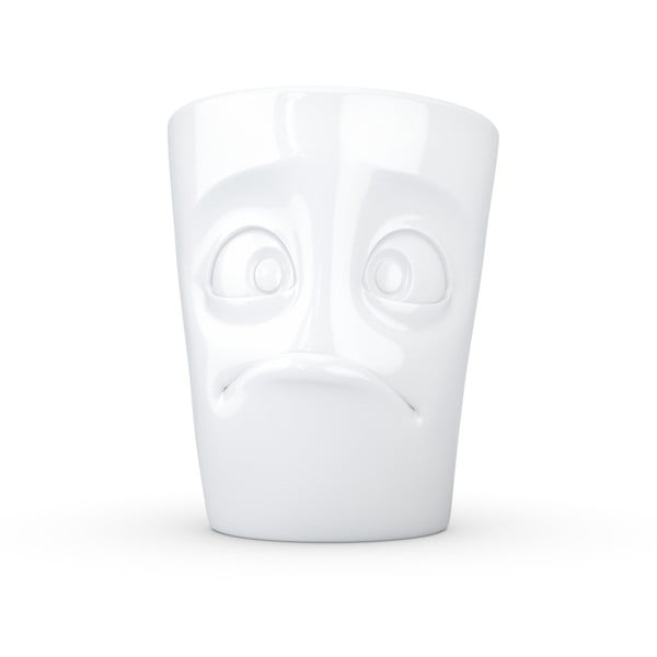 Бяла безпомощна порцеланова чаша с дръжка - 58products