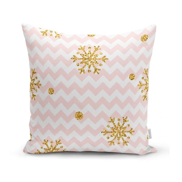 Коледна калъфка за възглавница "Златни снежинки", 42 x 42 cm - Minimalist Cushion Covers