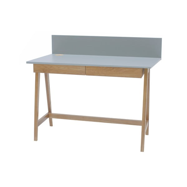 Сиво бюро с основа от ясенова дървесина, дължина 110 cm Luka - Ragaba